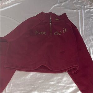Nike Burgundy Half-Zip with Gold Slogan
